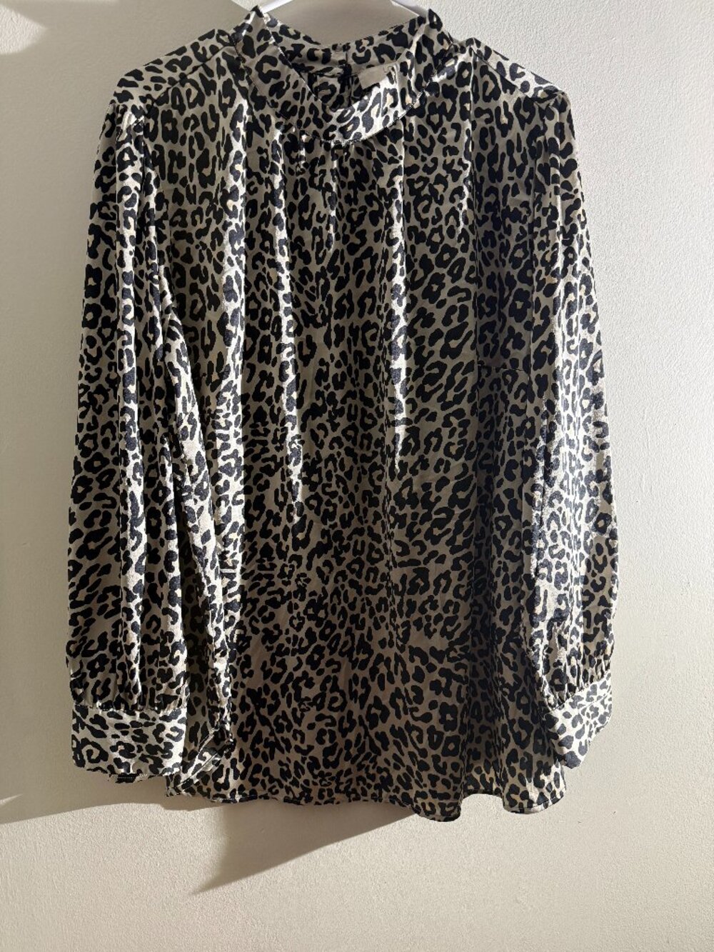 LOFT Plus Silky Mock Neck Leopard Print Blouse